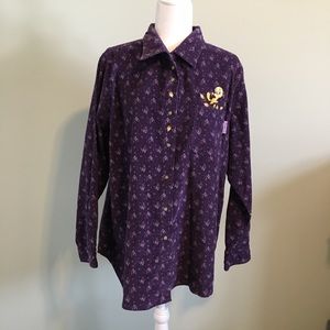 Looney Tunes Tweety Bird Corduroy Shirt Purple 18W